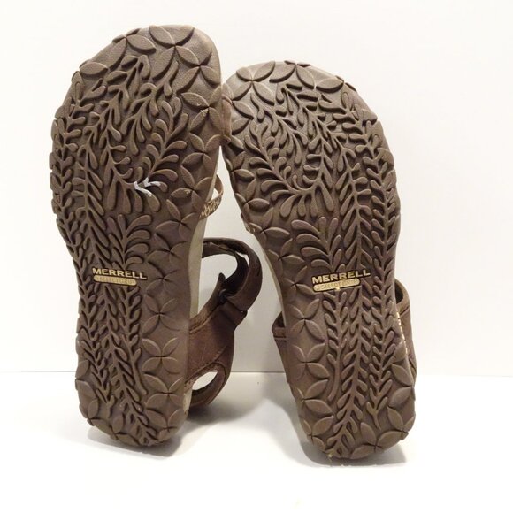 Merrell Sandals Womens 7 Terran Cross II Strappy Brown Leather Open Toe J55304 - Picture 5 of 6